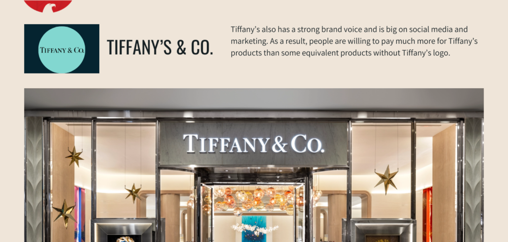 Tiffany and Co Brand Voice Example