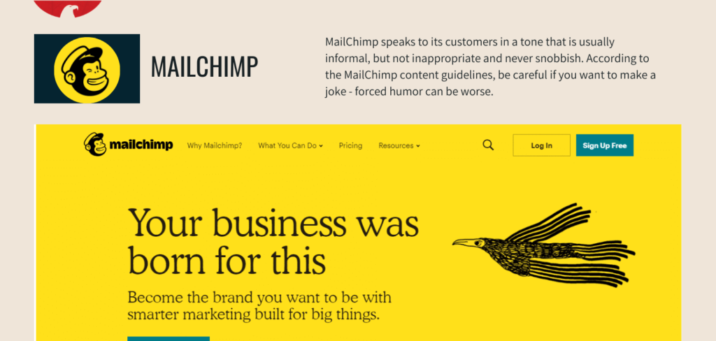 Mailchimp Brand Voice Example